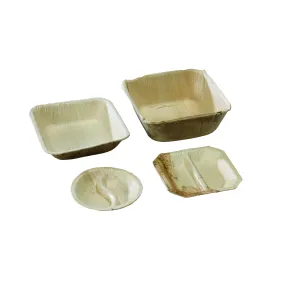 Bol carré en palmier 180 ml 12 x 12 x 3 cm - 10 unités FirstPack 